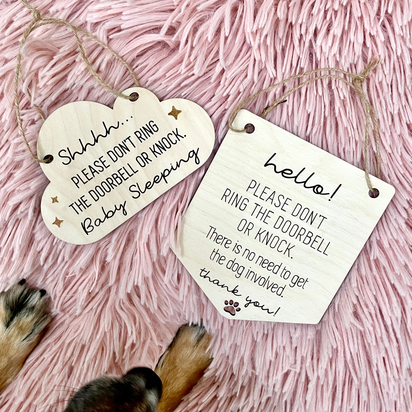 Do Not Ring Doorbell or Knock - Baby Sleeping Mini Wood Engraved Sign