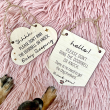 Load image into Gallery viewer, Do Not Ring Doorbell or Knock - Baby Sleeping Mini Wood Engraved Sign