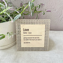 Load image into Gallery viewer, Love Definition Wood Sign - Square