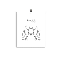 Load image into Gallery viewer, Boop! Kissing Penguins Line Art Poster Print