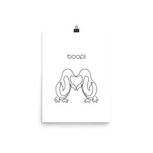 Load image into Gallery viewer, Boop! Kissing Penguins Line Art Poster Print