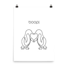 Load image into Gallery viewer, Boop! Kissing Penguins Line Art Poster Print