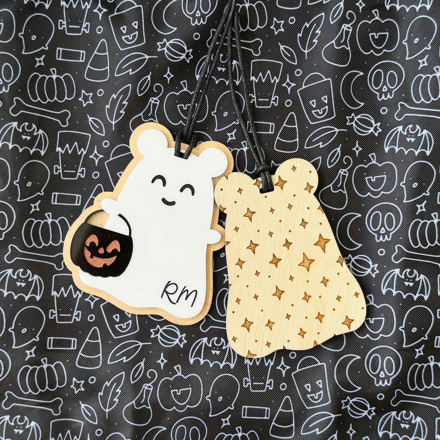 Personalized Ghost Mouse Halloween Tag
