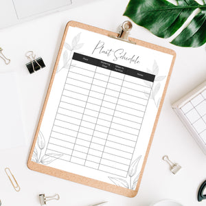 Plant Schedule Tracker Digital Download