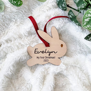 Personalized Baby's First Christmas Ornament - Year of the Rabbit