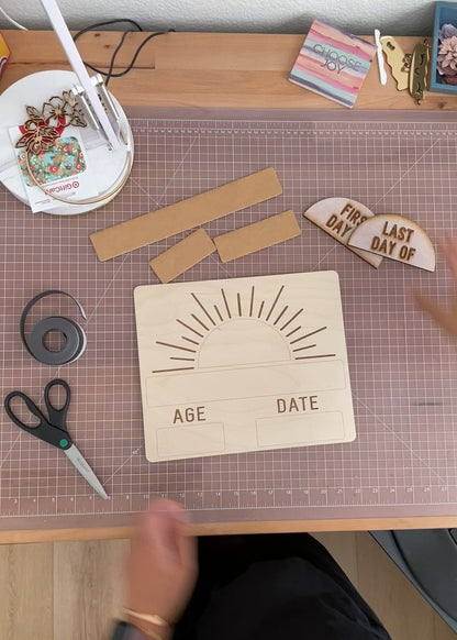 Boho Sun First and Last Day of School Sign SVG Laser Cut File