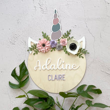 Load image into Gallery viewer, Personalized Unicorn Nursery Name Sign
