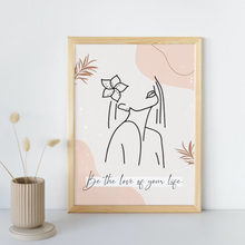 Load image into Gallery viewer, Be the Love of Your Life Boho Female Line Art Print
