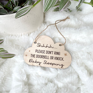 Do Not Ring Doorbell or Knock - Baby Sleeping Mini Wood Engraved Sign