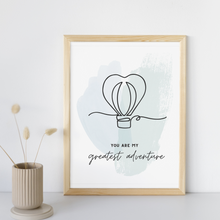 Load image into Gallery viewer, You Are My Greatest Adventure Hot Air Balloon Line Art - Poster Print
