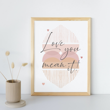 Load image into Gallery viewer, Love You Mean It LYMI with Hearts Poster Print
