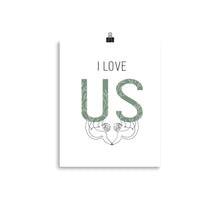 Load image into Gallery viewer, I Love Us Sloth Line Art Print
