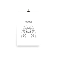 Load image into Gallery viewer, Boop! Kissing Penguins Line Art Poster Print
