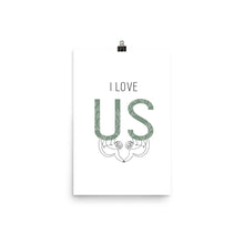 Load image into Gallery viewer, I Love Us Sloth Line Art Print
