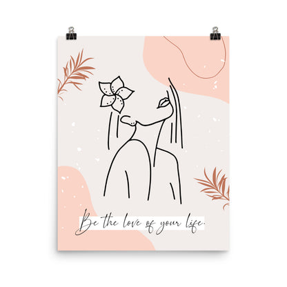 Be the Love of Your Life Boho Female Line Art Print