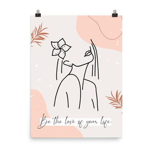 Be the Love of Your Life Boho Female Line Art Print