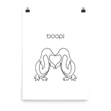 Load image into Gallery viewer, Boop! Kissing Penguins Line Art Poster Print
