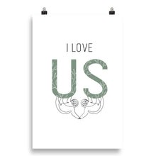 Load image into Gallery viewer, I Love Us Sloth Line Art Print
