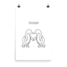 Load image into Gallery viewer, Boop! Kissing Penguins Line Art Poster Print
