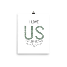 Load image into Gallery viewer, I Love Us Sloth Line Art Print
